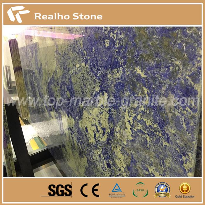 Blue sodalite stone slabs