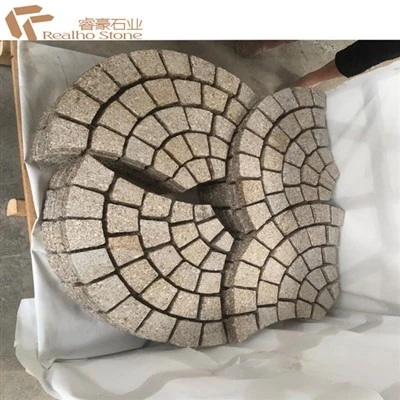 Fan ki gen fòm ekzotik wòch granit G682 Cubestone pave pou Park Trail Floor