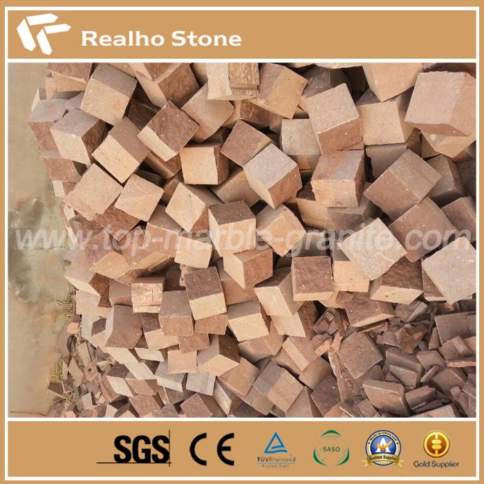 Paving Stone Red Porphyry Cobblestone Floor Tile For Sale