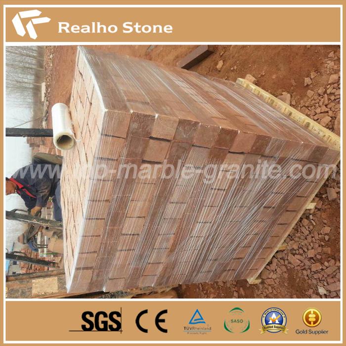 Paving Stone Red Porphyry Cobblestone Floor Tile For Sale