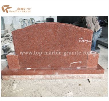 Americanstyle Wouj Ak Nwa Granite Headstone