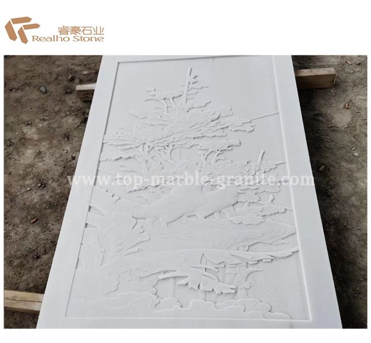 white marble relief