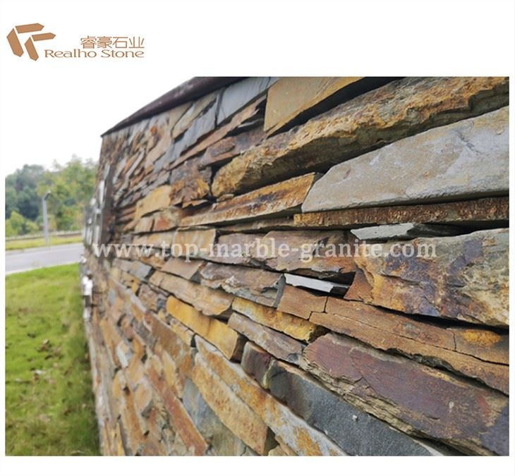 Mozayik nan adwaz Natirèl anpile Rusty Edge dekorasyon Stone