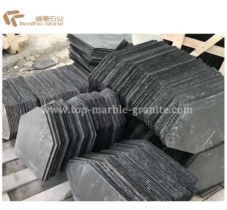 Nwa coated do-kay Slate Tile Fèy pou Villa