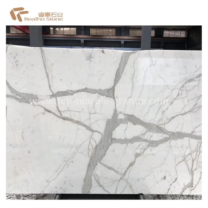 Itali Calacatta Blan Marble segondè Glas mozayik etaj