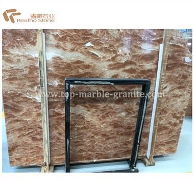 Nati Stone Rosa Tea Marble Slabs pou Dekorasyon Miray enteryè