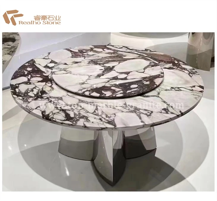 Luxury Calacatta Viola Marble Kafe  TableTop